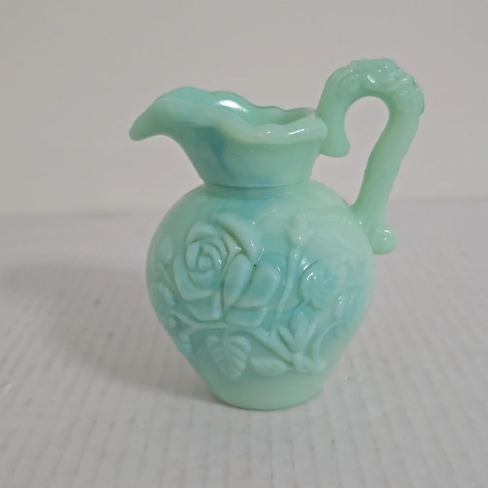 Vintage Avon Mint Green Milk Glass Vase